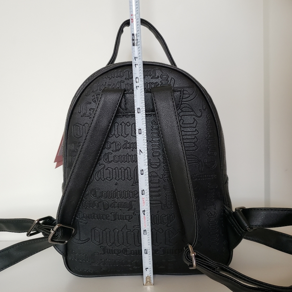 ❌SOLD❌Juicy Couture Backpack 2pc with Pouch Embossed Black Y2k Grunge - Picture 13 of 14